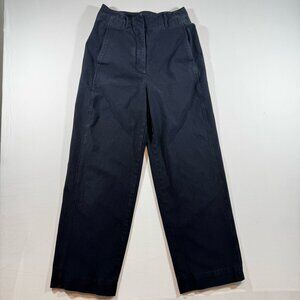 Wilfred Free Women Black Wide Leg Pants Size 8 High Rise Cropped Stretch Baggy